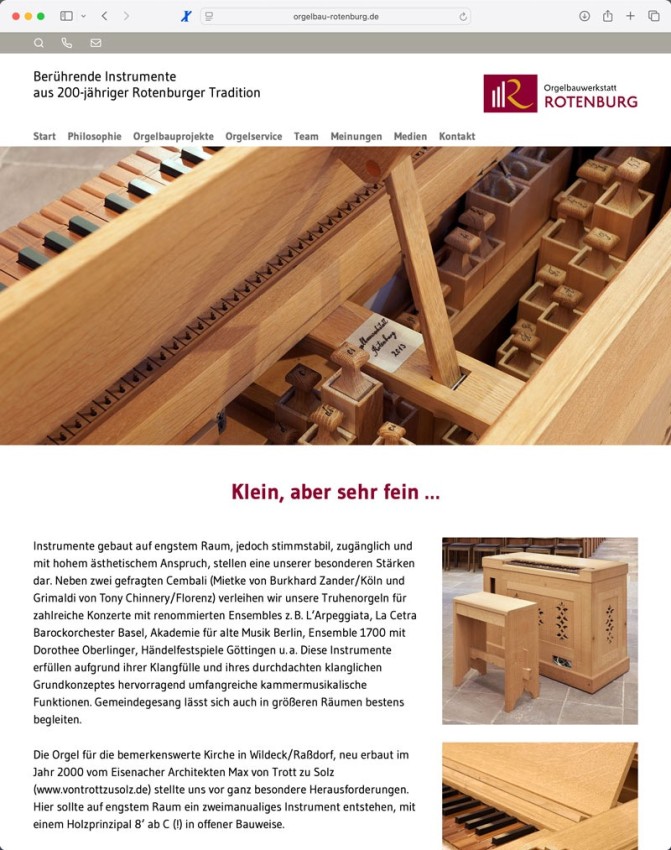 website screenshot themenseite